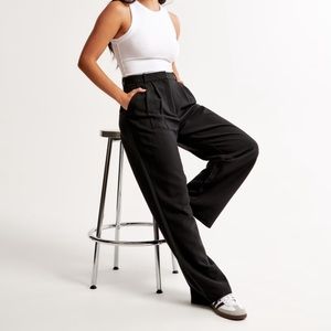 Abercrombie and fitch size 27 curve love linen pants, black new with tags